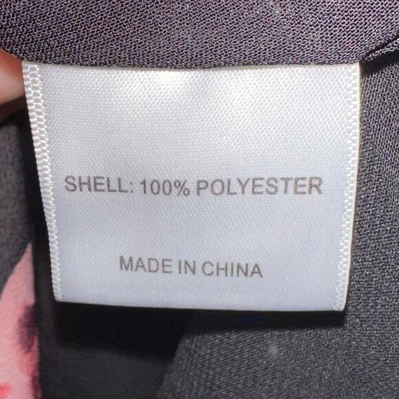 Rebel Love Clothing Pink Black Rose Floral Ruffle Maxi Dress Size Small - Picture 7 of 14